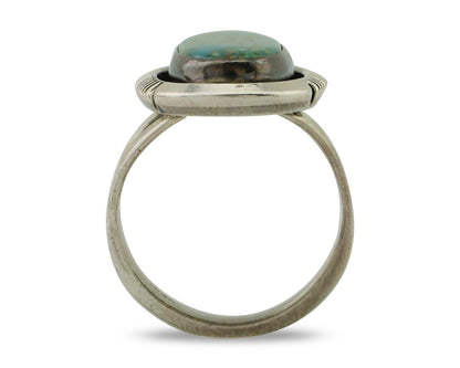 Navajo Ring 925 Silver Natural Kingman Turquoise Native American Artist C.80's