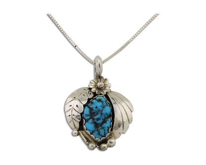 Navajo Necklace 925 Silver Natural Seafoam Turquoise Native Artist C.80's