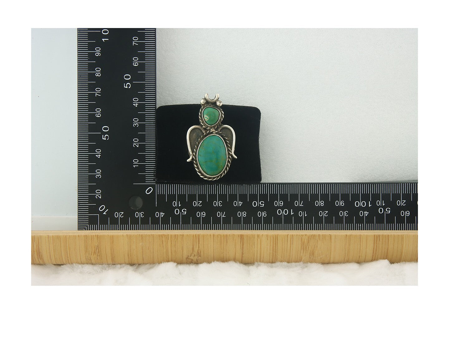 Vintage Navajo Angel Ring 925 Sterling Turquoise Artist Signed Size 8.25