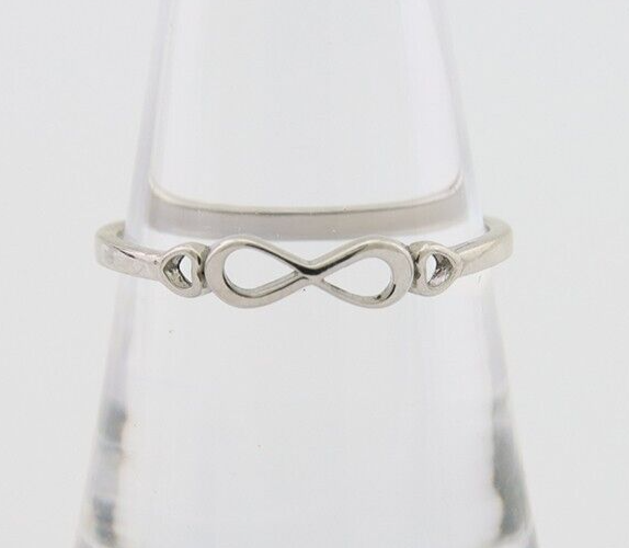 Infinity Heart Promise Ring 925 Solid Silver Size 8.0