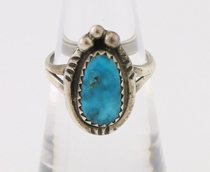 Navajo Handmade Ring 925 Silver Turquoise Native American Artist C.80's