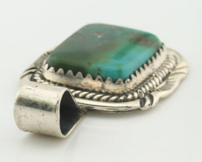 Navajo Pendant 925 Sterling Silver Turquoise Vintage Authentic Native Artist