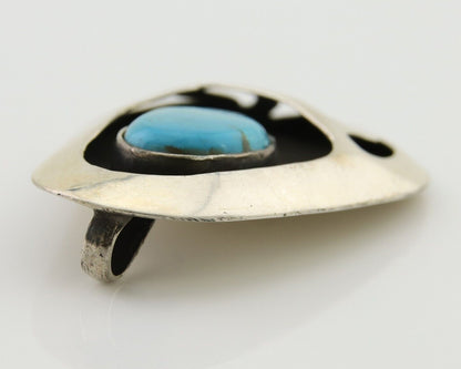 Navajo Paw Pendant 925 Silver Natural Turquoise Native American Artist C.80's