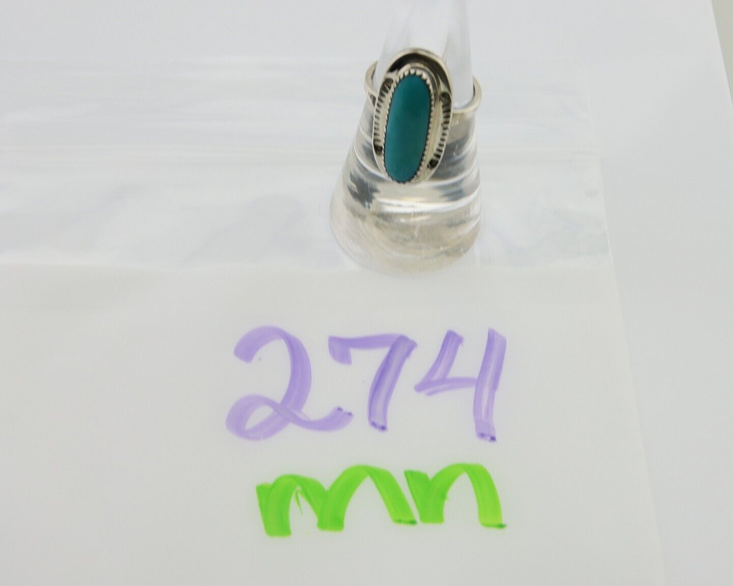 Navajo Ring 925 Silver Blue Turquoise Artist Signed SE C.80's