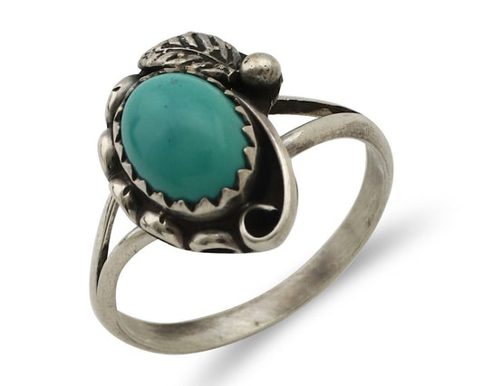 Navajo Ring 925 Silver Turquoise Artist Signed SkyStone Creations C.80's