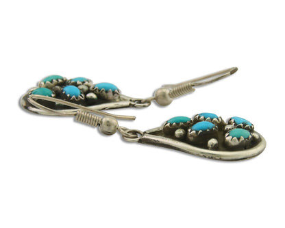 Navajo Earrings 925 Silver Natural Turquoise Native Artist C.80's