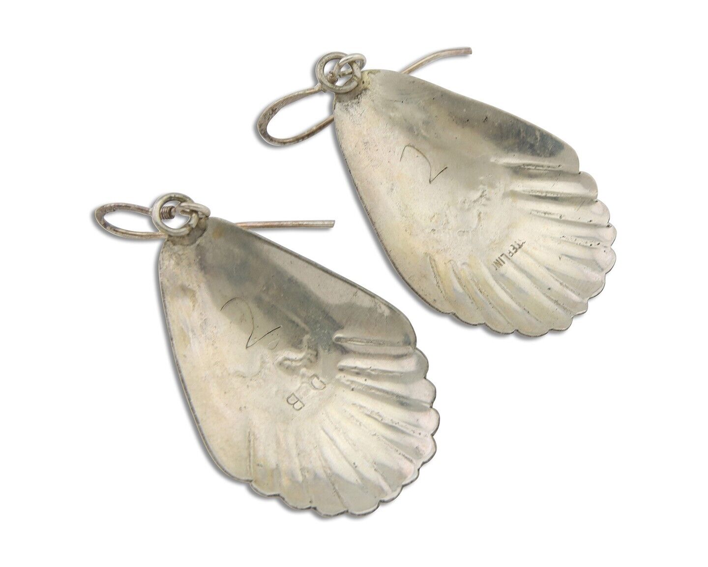 Navajo Earrings 925 Silver Turquoise Artist Signed Dean Brown C.80's