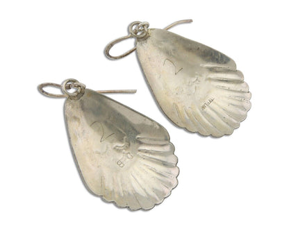 Navajo Earrings 925 Silver Turquoise Artist Signed Dean Brown C.80's