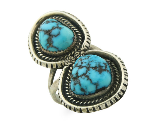 Vintage Navajo Ring Sterling Silver Authentic Turquoise Tom Willeto Size 6.25