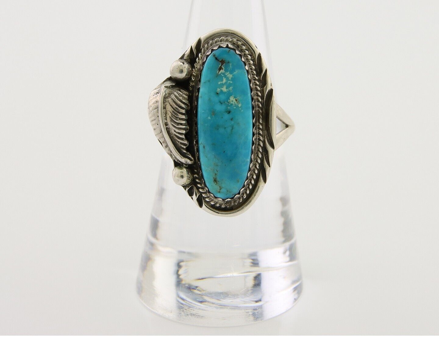 Navajo Ring 925 Silver Natural Blue Turquoise Native American Artist C.80's