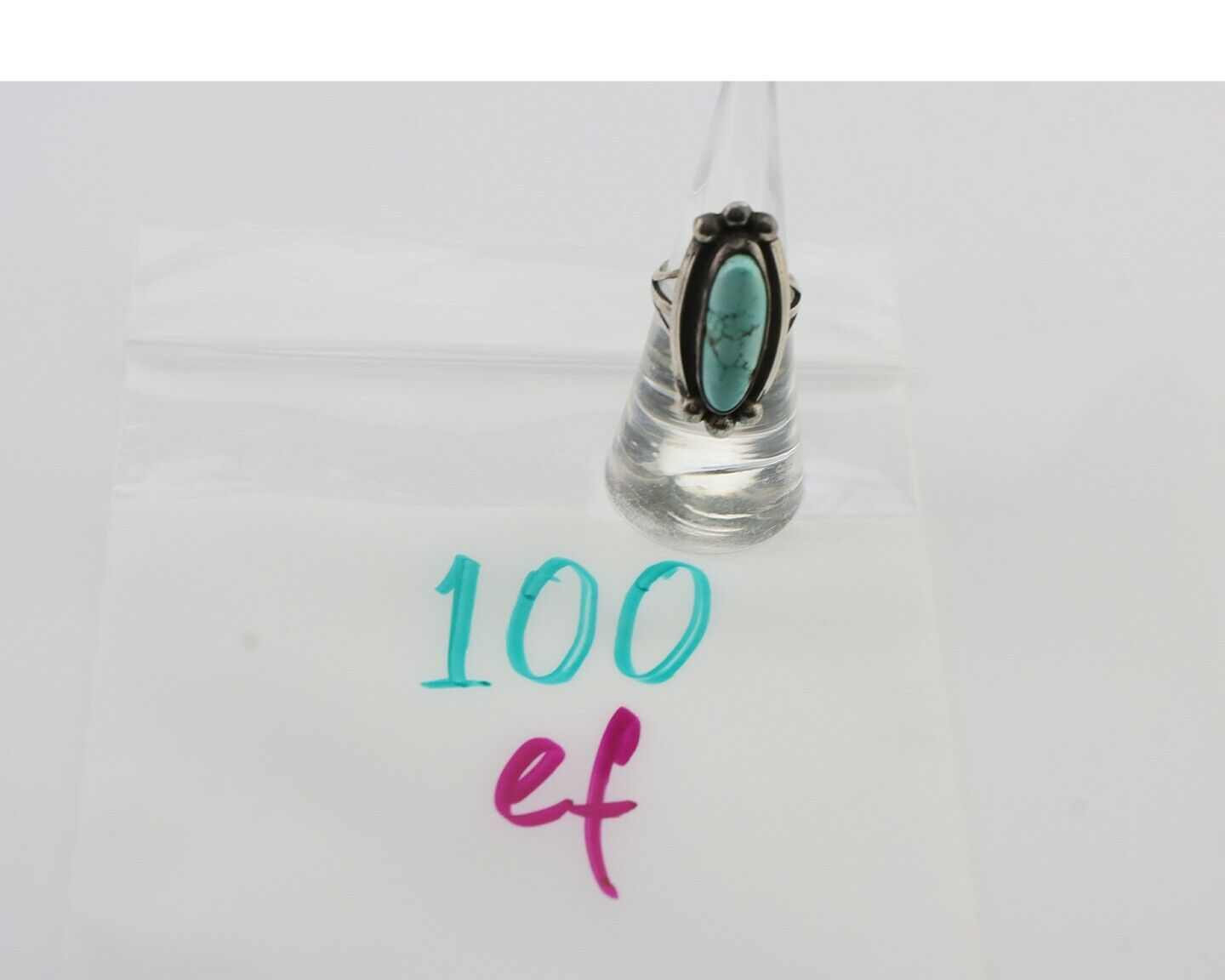 Navajo Turquoise Ring 925 Silver Native Artist Signed Sunrise Size 6.0 C.80's