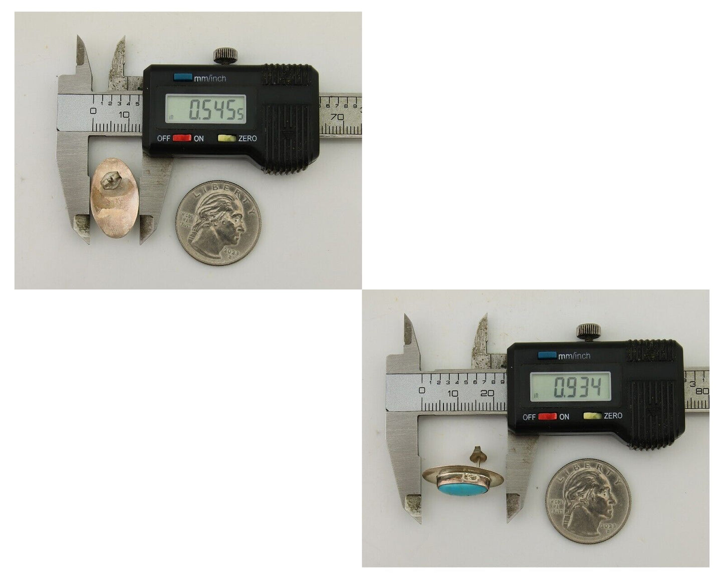 Navajo Earrings 925 Silver Natural Turquoise Native American Artist C.80's