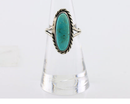 Navajo Handmade Ring 925 Silver Kingman Turquoise Size 5.75 C.80's
