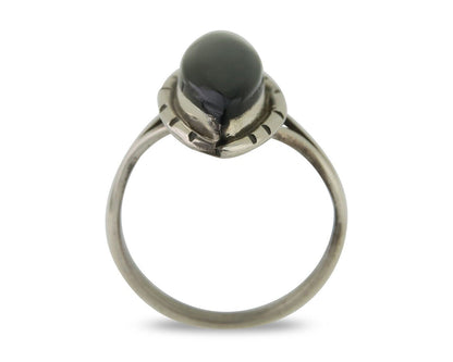 Navajo Handmade Ring 925 Silver Black Onyx Artist Signed M #14 C.80's