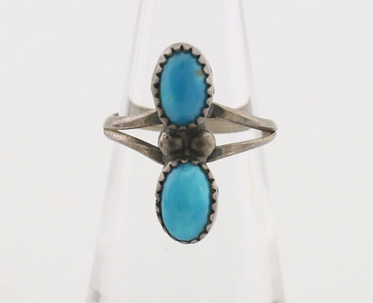 Navajo Ring 925 Silver Natural Turquoise Native American Artist C.80's