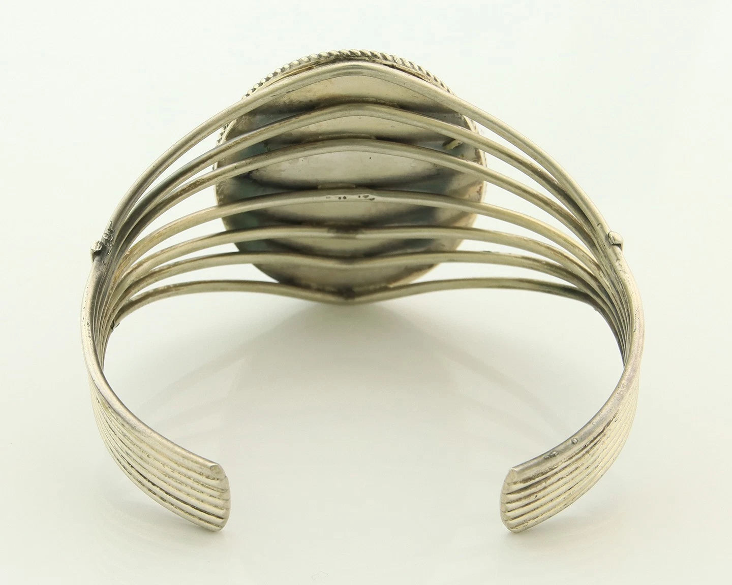 Navajo Cuff Bracelet Sterling Silver Black Onyx Handmade Vintage