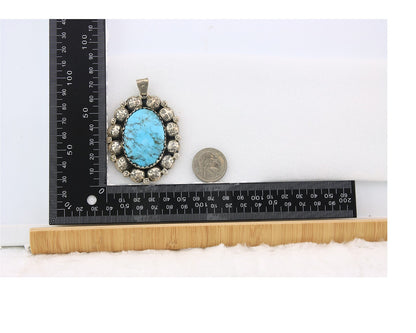 Navajo Pendant Sterling Silver Authentic Turquoise Vintage Artist Signed