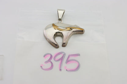 Navajo Spirit Bear Pendant 925 Sterling Silver Native Artist C.80's