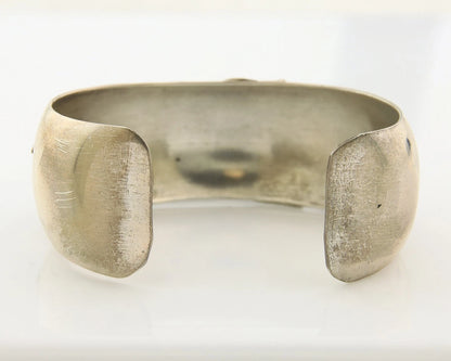 Navajo Cuff Bracelet Sterling Silver Natural Lapis Signed Carol Felly Vintage
