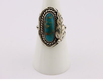 Navajo Handmade Ring 925 Silver Turquoise Artist Signed J C.80's