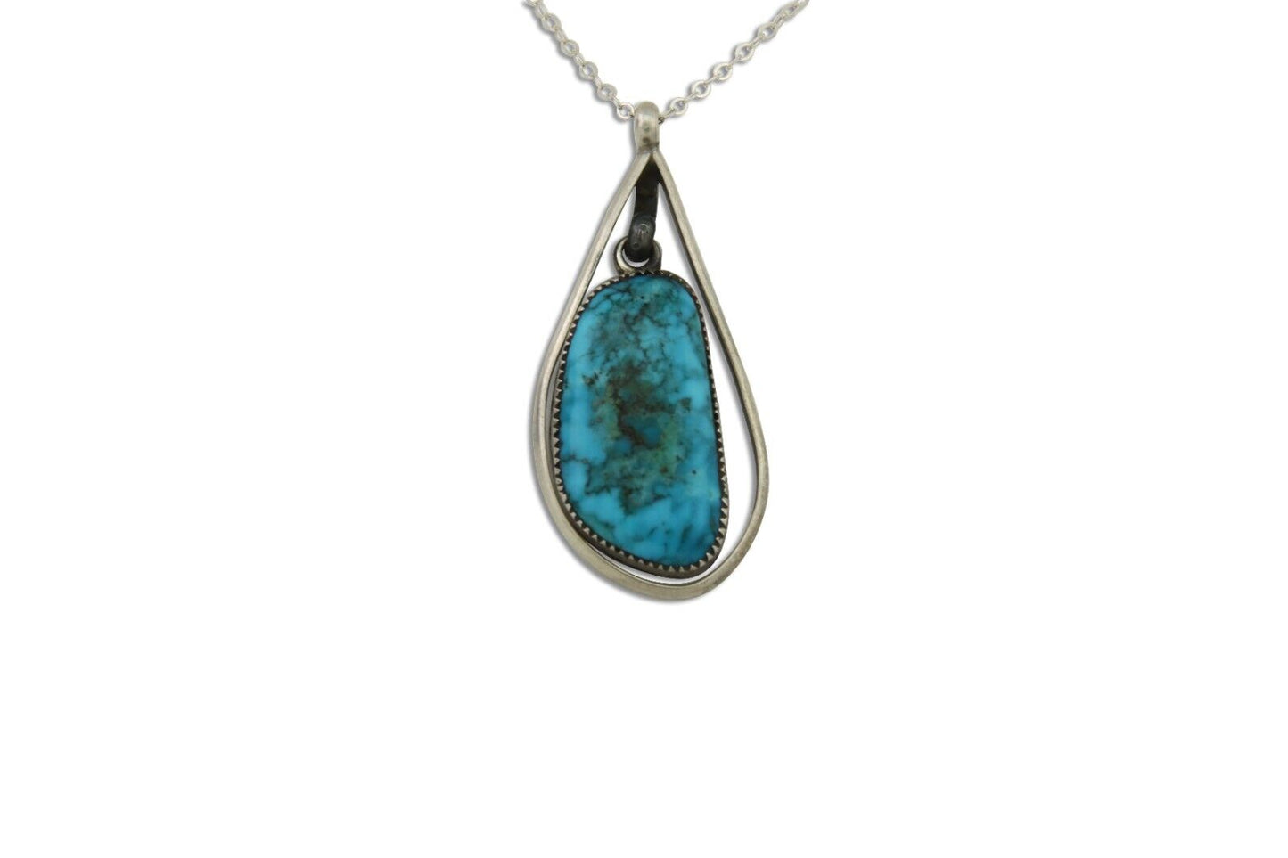 Navajo Necklace 925 Silver Natural Turquoise Native American C.80's