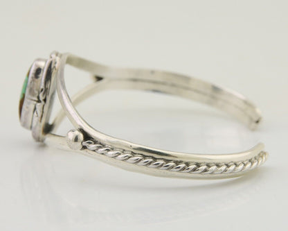 Navajo Bracelet 925 Silver Blue Turquoise Artist Signed Gecko C.80's
