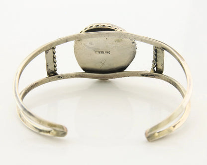 Navajo Cuff Bracelet Sterling Silver Blue Turquoise Vintage