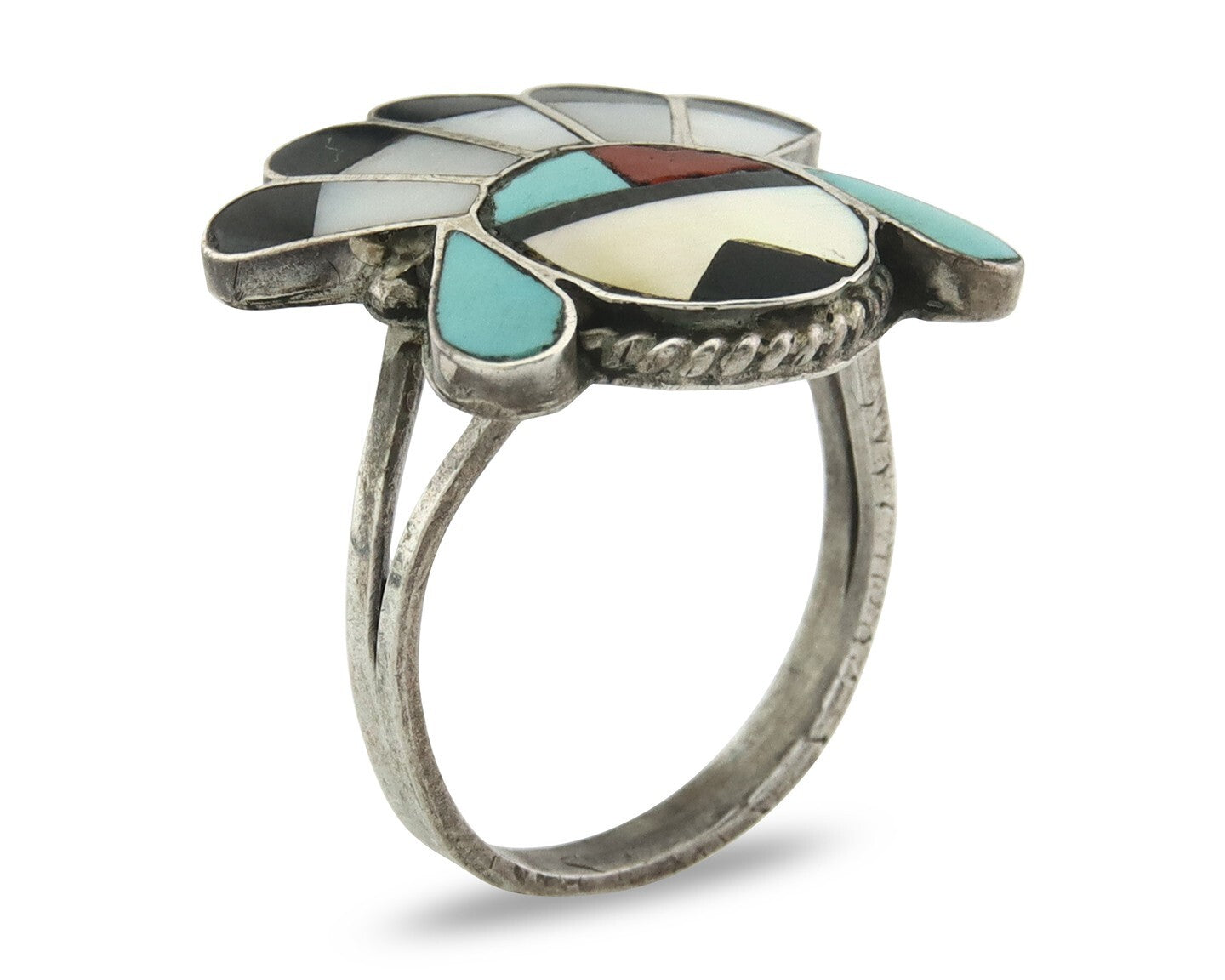 Vintage Zuni Ring 925 Sterling Silver Natural Gemstone Size ?
