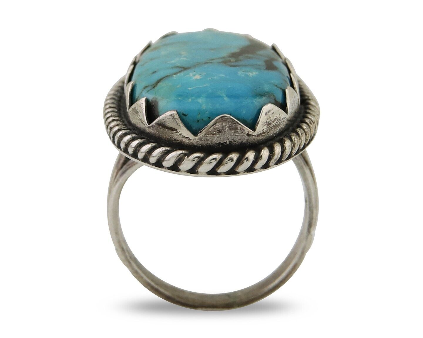 Navajo Handmade Ring 925 Silver Turquoise Native American Artist C.80's