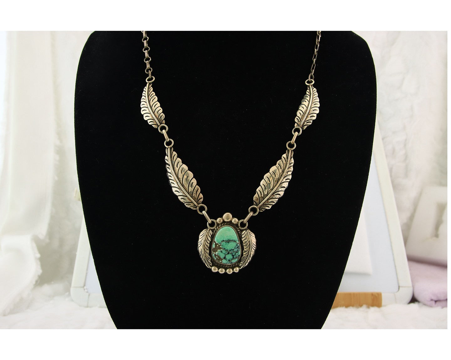Navajo Necklace Sterling Silver Authentic Gemstone Vintage Signed C Montoya
