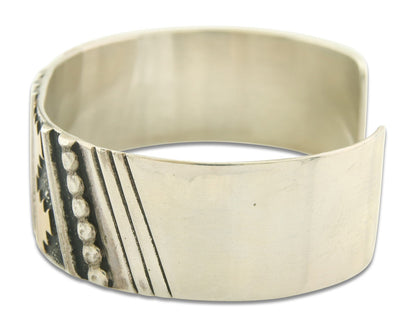 Navajo Bracelet Gold & 925 Silver Handmade 19 mm Wide Signed Thomas Singer C80s
