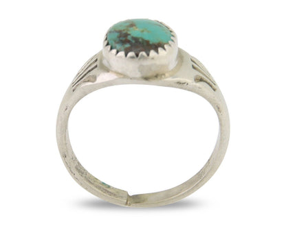 Navajo Ring 925 Silver Natural Blue Turquoise Native American Artist C.80's