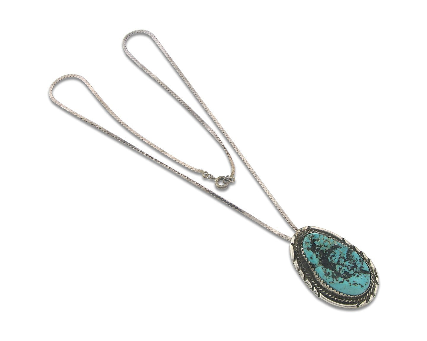 Navajo Sterling silver Necklace Turquosie Authentic Vintage Native American