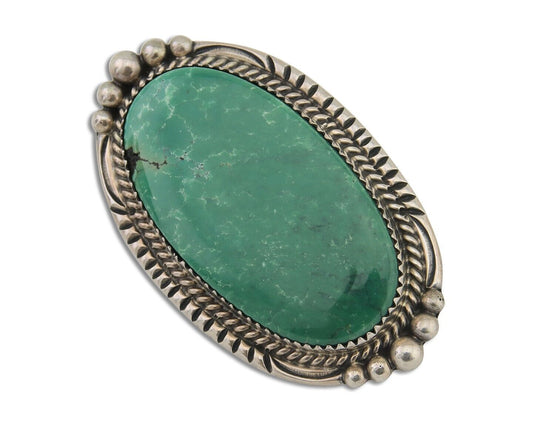 Navajo Pin Pendant 925 Silver Natural Blue Turquoise Artist Signed B C.80's