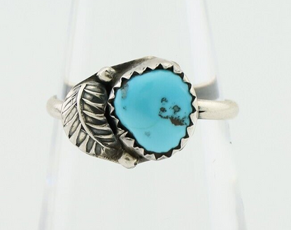 Navajo Ring 925 Silver Sleeping Beauty Turquoise Native American Artist C.80's