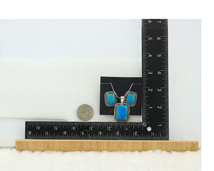 Navajo Necklace Earrings Set Sterling Silver Turquoise Vintage Signed Begay