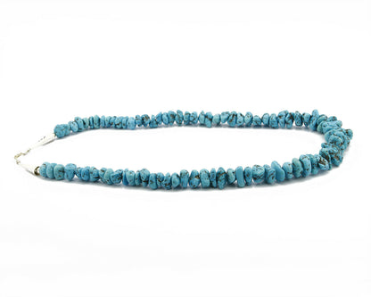 Navajo 24.1 mm Wide Undyed Nat. Blue Sleeping Beauty .925 Silver Necklace