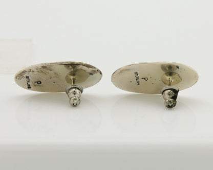 Navajo Dangle Earrings 925 Silver Natural Blue Turquoise Artist Signed P C.80's