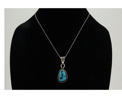 Navajo Necklace 925 Silver Blue Turquoise Artist Signed Tony Guerro C.80's
