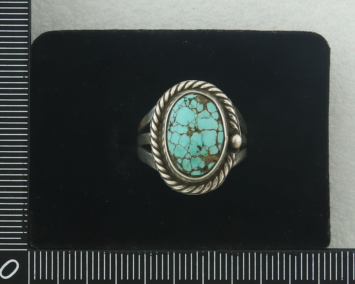 Vintage Navajo Ring 925 Sterling Authentic Santa Rita Turquoise Size 5.5
