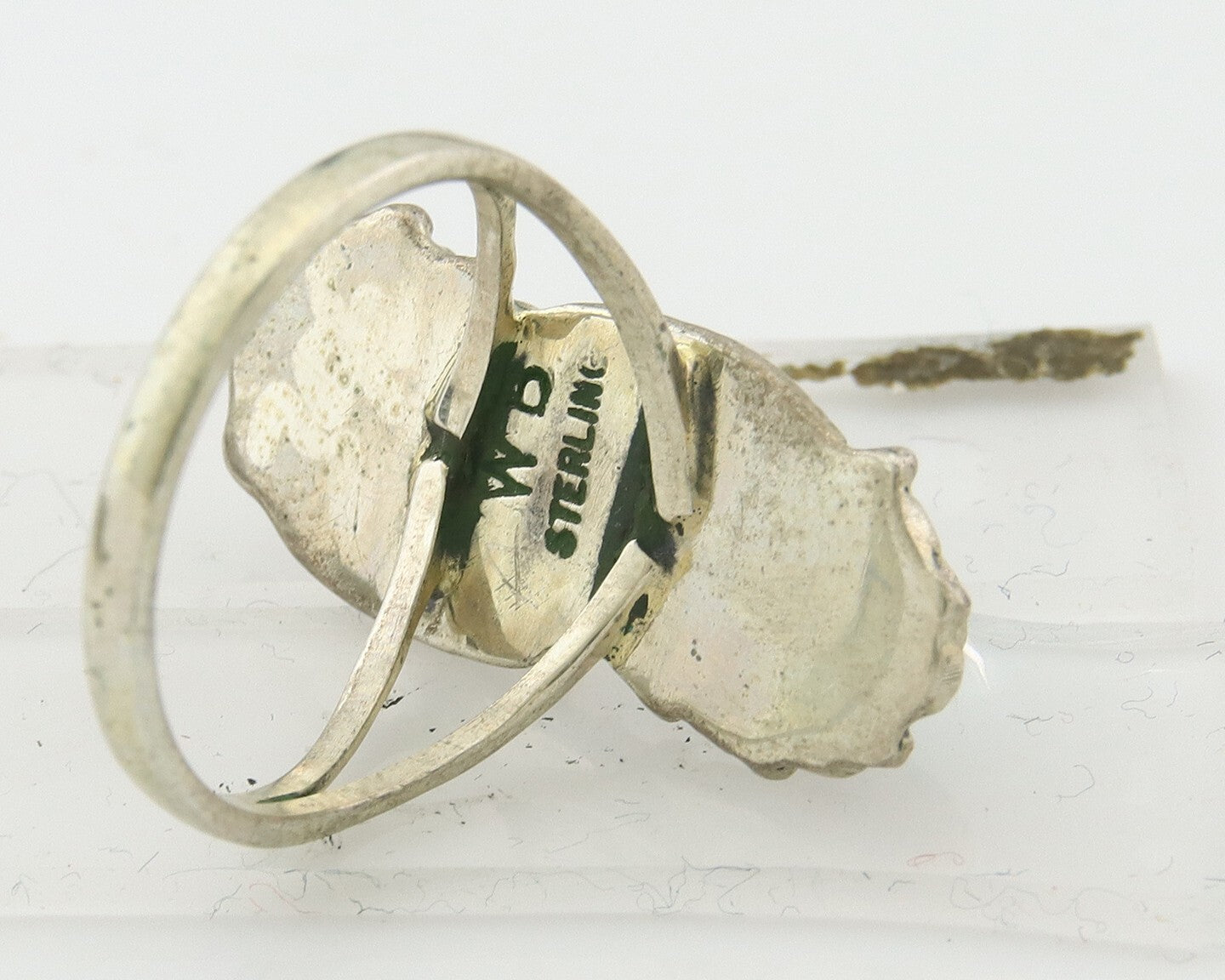 Navajo Ring 925 Sterling Silver Authentic Turquoise & Coral Signed WB Size 6.75