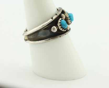 Zuni Ring .925 Silver Natural Sleeping Beauty Turquoise Signed MZR C.80's