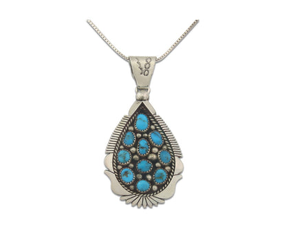 Navajo Sterling silver Necklace Turquosie Authentic Vintage Native American