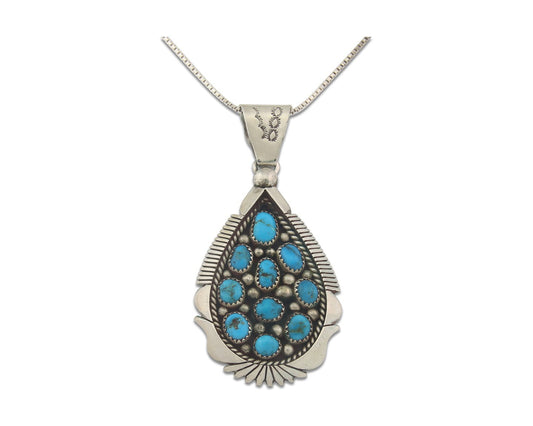 Navajo Sterling silver Necklace Turquosie Authentic Vintage Native American