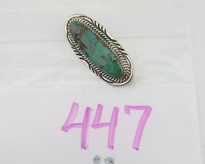Navajo Pin Pendant 925 Silver Natural Blue Turquoise Artist Signed Davey Morgan