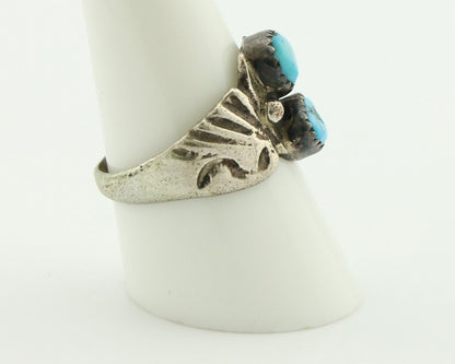 Zuni Ring .925 Silver Natural Sleeping Beauty Turquoise Native Artist C.80's