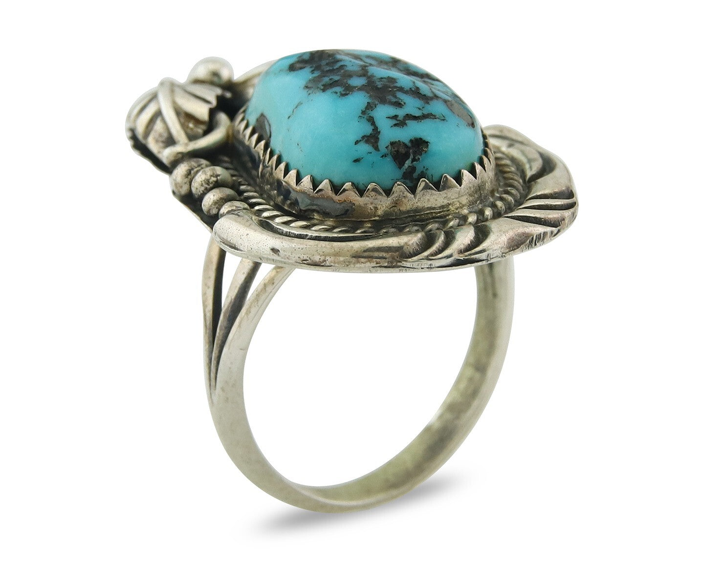 Vintage Navajo Ring 925 Sterling Natural Gemstone Native Artist Size 6.25