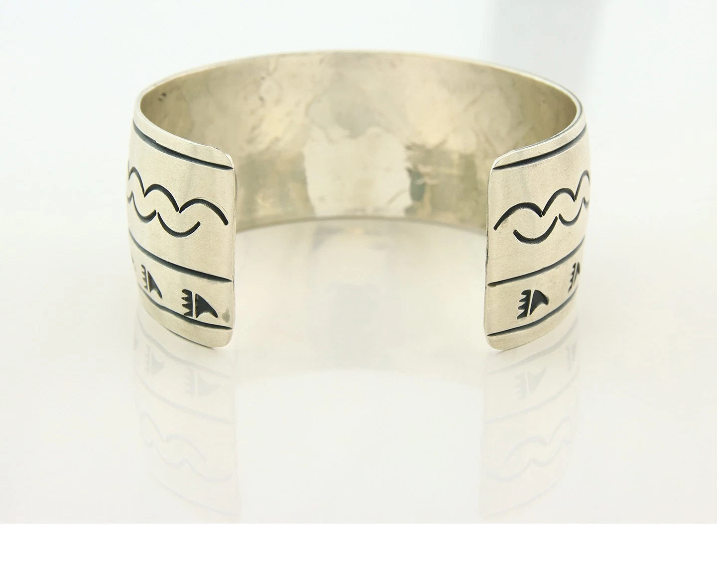 Navajo Cuff Bracelet 925 Sterling Silver Vintage Handmade Signed B Piaso