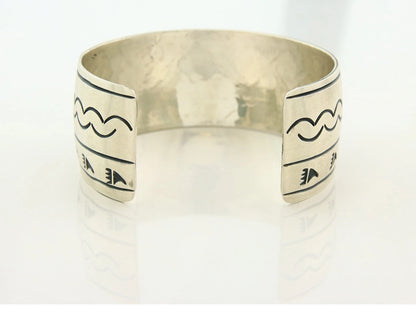 Navajo Cuff Bracelet 925 Sterling Silver Vintage Handmade Signed B Piaso