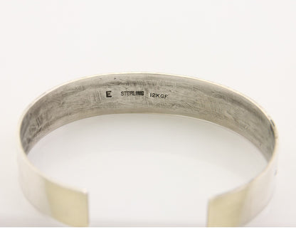 Navajo Bracelet 925 Silver & 12K Gold Cuff Artist Signed Randall Endito C.80's